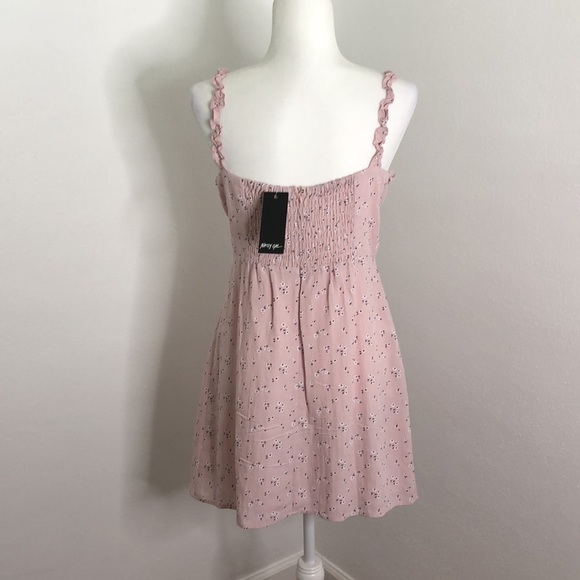 Nasty Gal Pink Floral Mini Dress NEW WITH TAGS - Picture 2 of 13